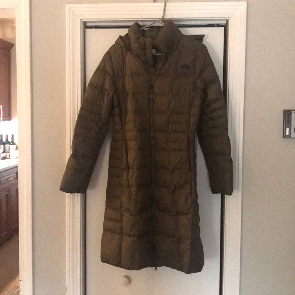 Knee length north face winter jacket